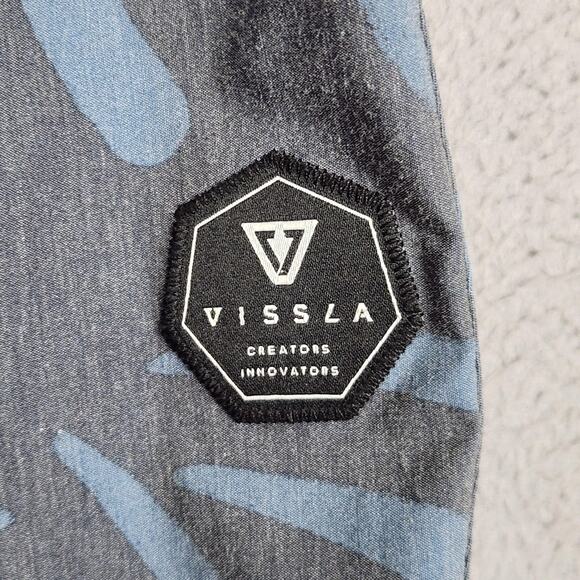 Vissla Boardshorts Mens 30 Gray Blue Leaf Print Quick Dry Stretch Swim M1065PRI - Picture 6 of 12